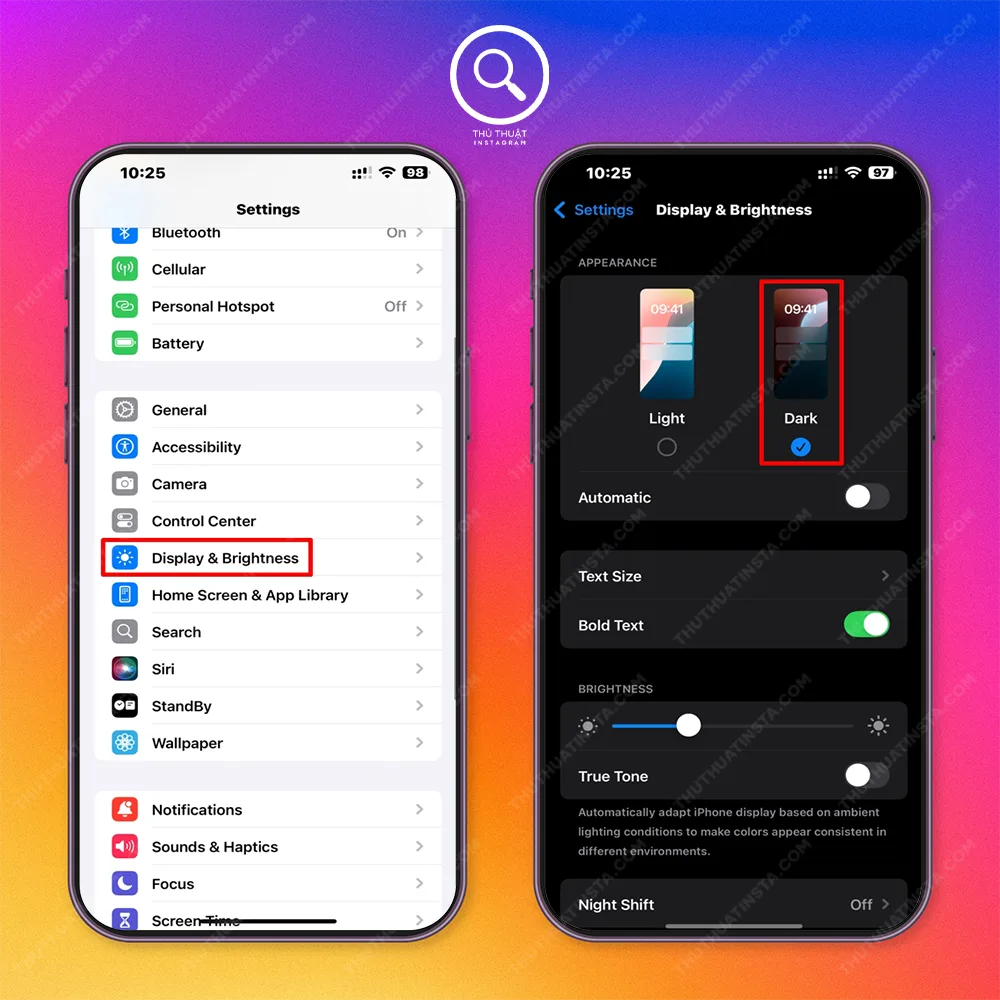 Chi tiết cách bật chế độ tối trên Instagram với iPhone