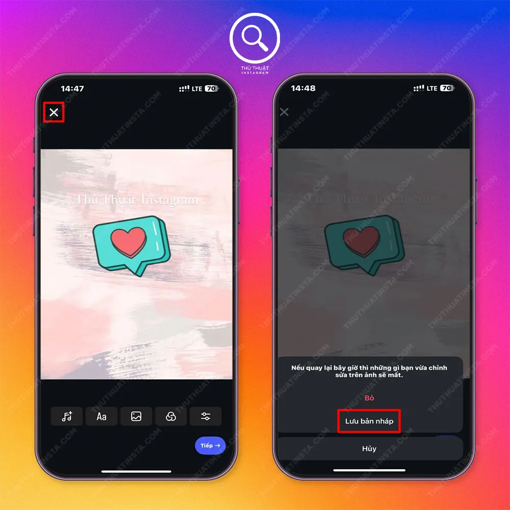 Điều kiện để có bản nháp trong Instagram