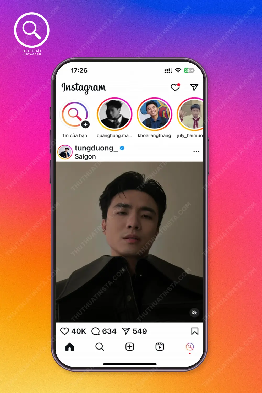 Bước 1: Mở instagram