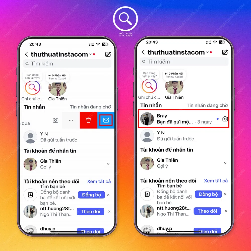 Bước 2: Chọn “Biểu tượng hộp thư”.