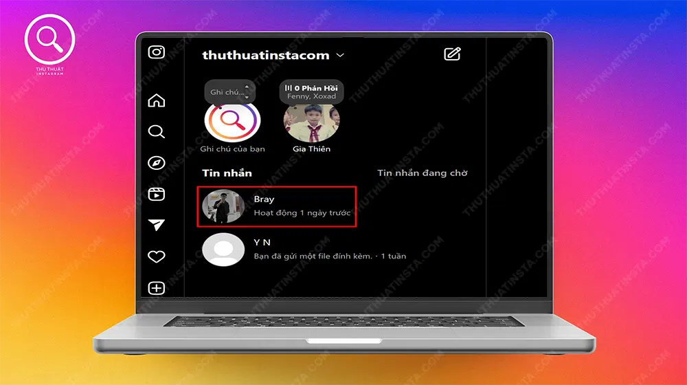 Bước 2: Chọn tài khoản mà bạn muốn lưu trữ tin nhắn.