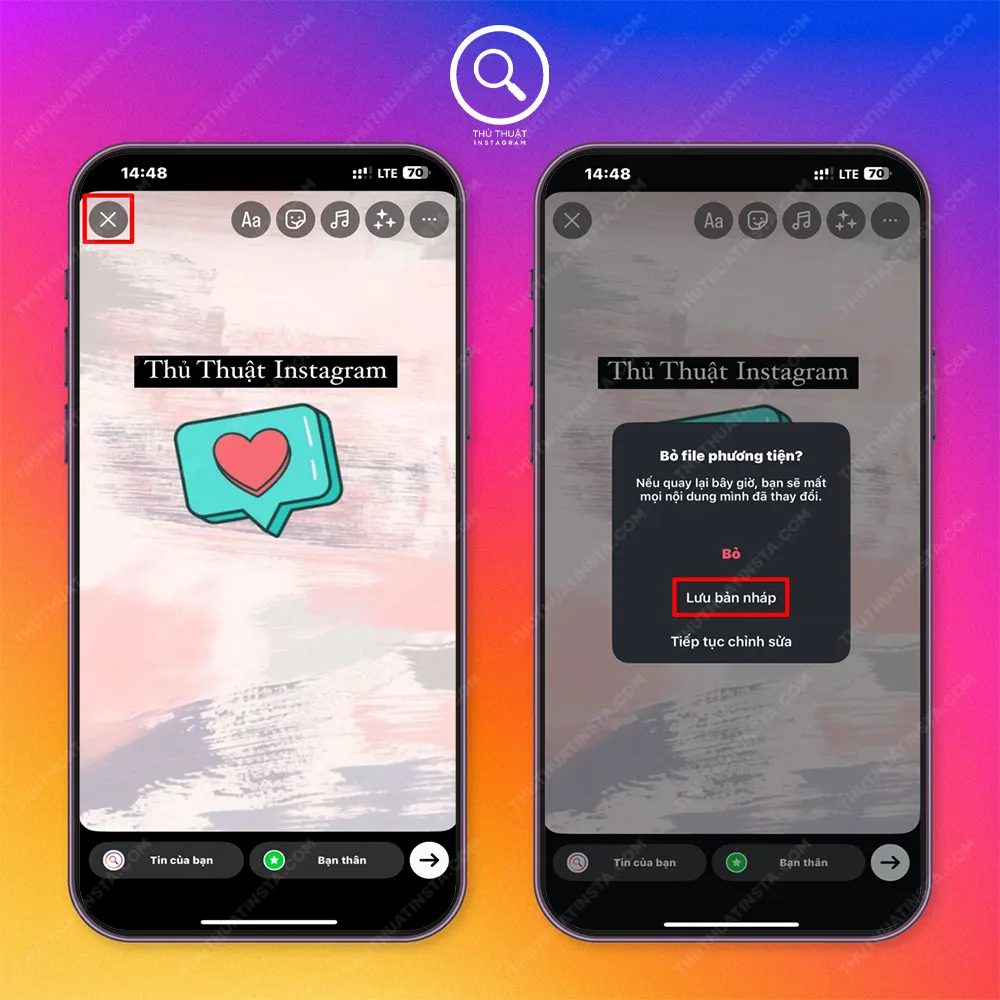 Điều kiện để có bản nháp trong Instagram