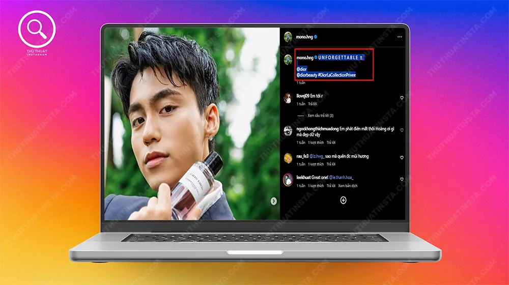 Bước 2: Dùng con trỏ chuột copy đoạn bình luận muốn copy > Ctrl + C