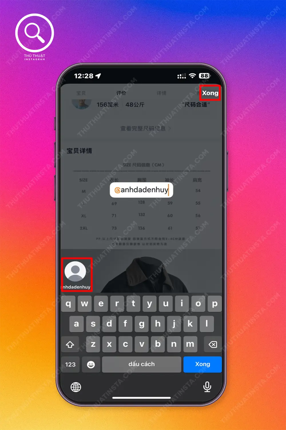 Bước 3: Nhập tên người bạn muốn tag > Chọn người đó ở các gợi ý bên dưới > Xong.