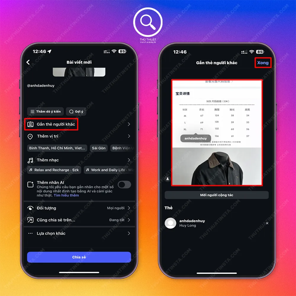 Cách tag trên Instagram thông qua bình luận