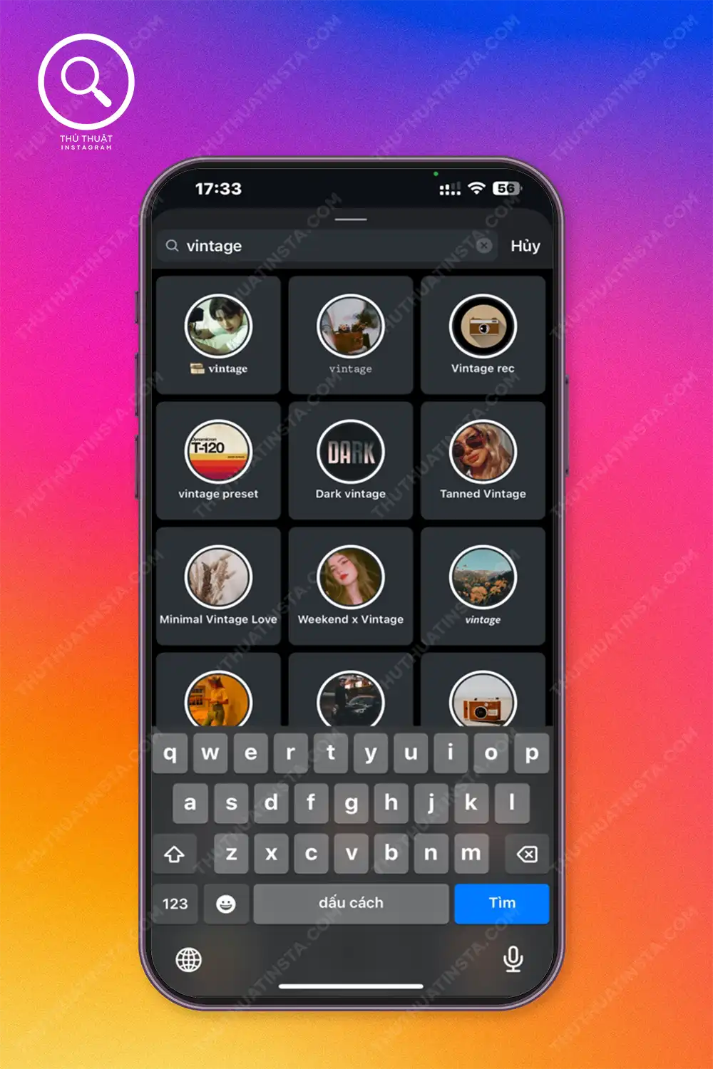 Cách tìm hiệu ứng trên Instagram bằng camera