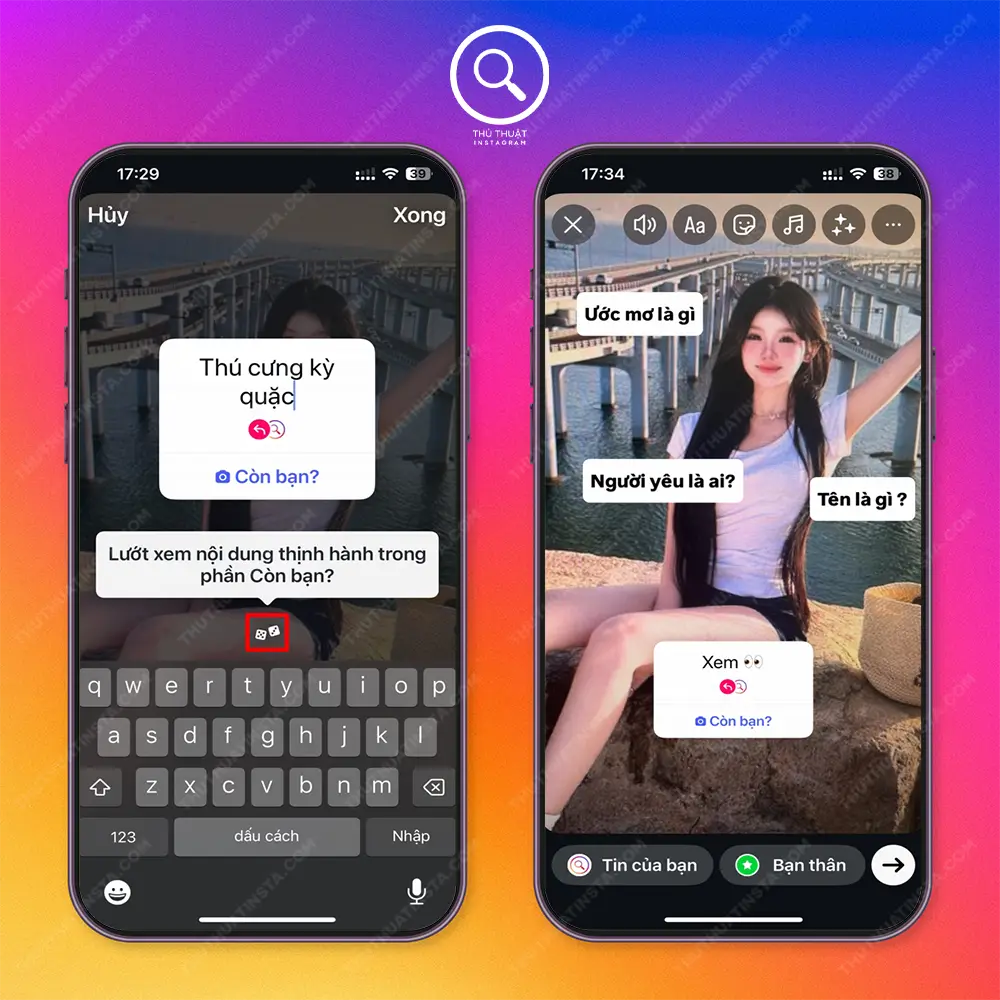 Bước 3: Chọn “template và sáng tạo câu từ status nhãn dán” gắn vào trong video.