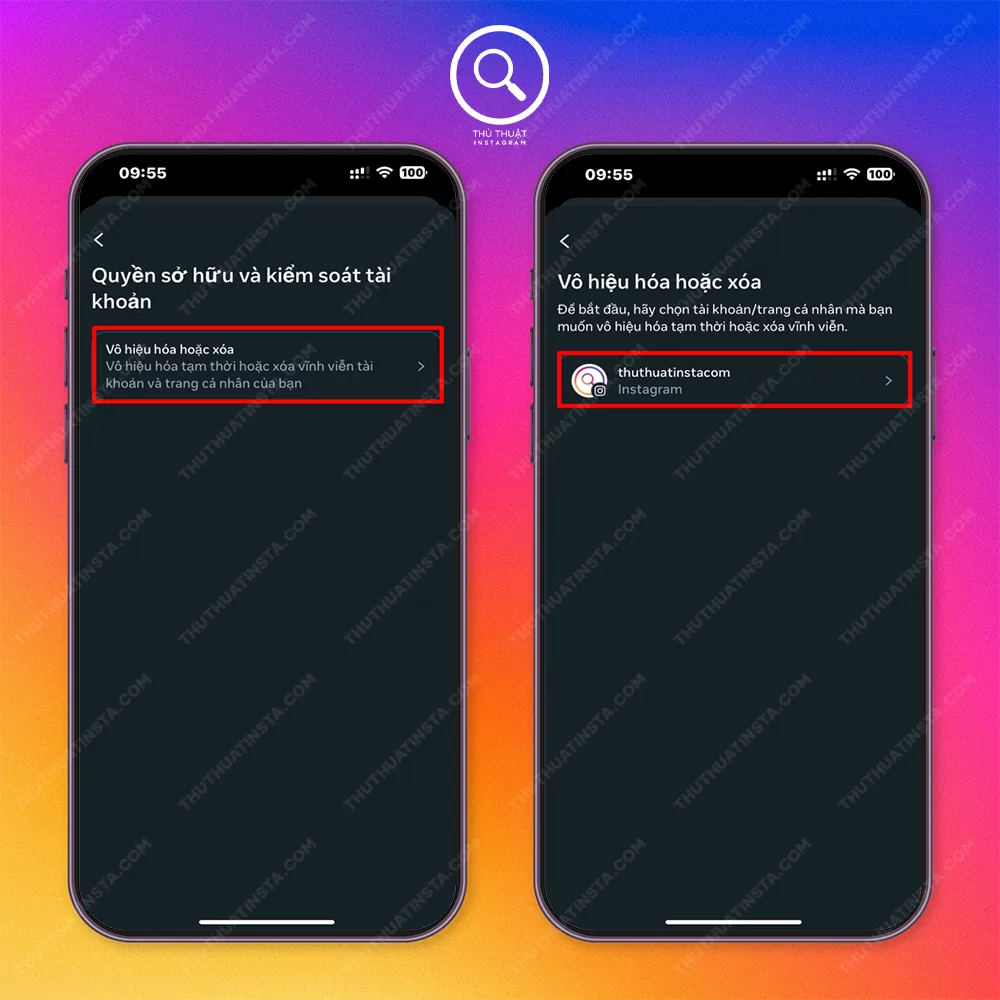 Bước 3: Nhấp vào Vô hiệu hóa hoặc xóa > Chọn tài khoản muốn xóa.