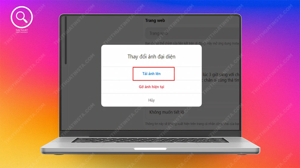 Bước 4: Chọn tải ảnh lên