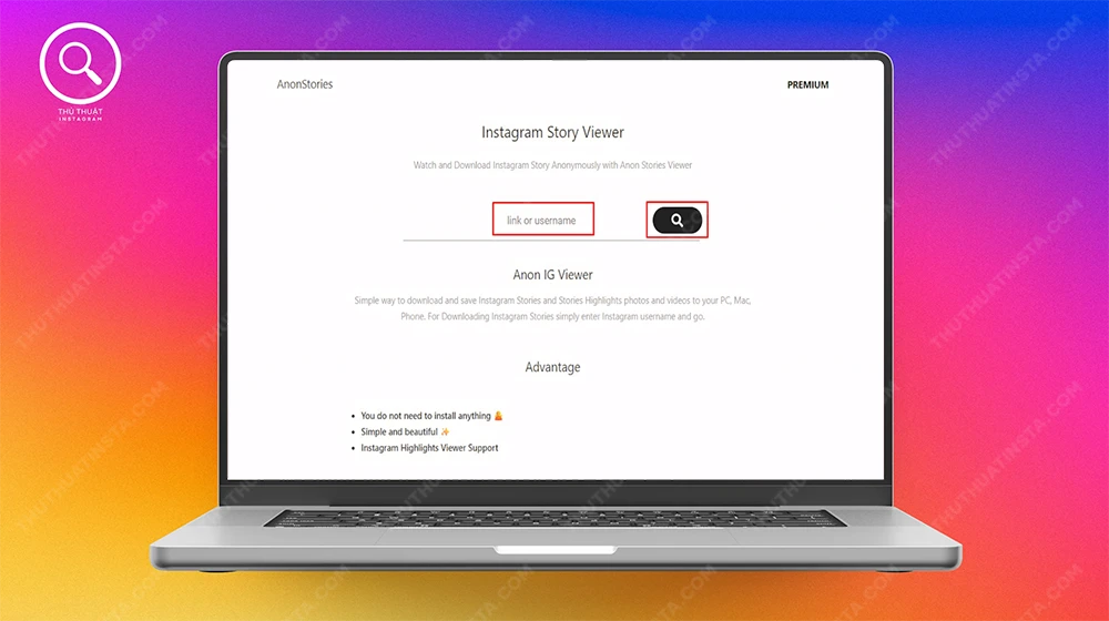 Bước 1: Truy cập ImgInn trên smartphone hoặc máy tính của bạn, nhập tên người dùng mà bạn muốn xem vào thanh tìm kiếm.