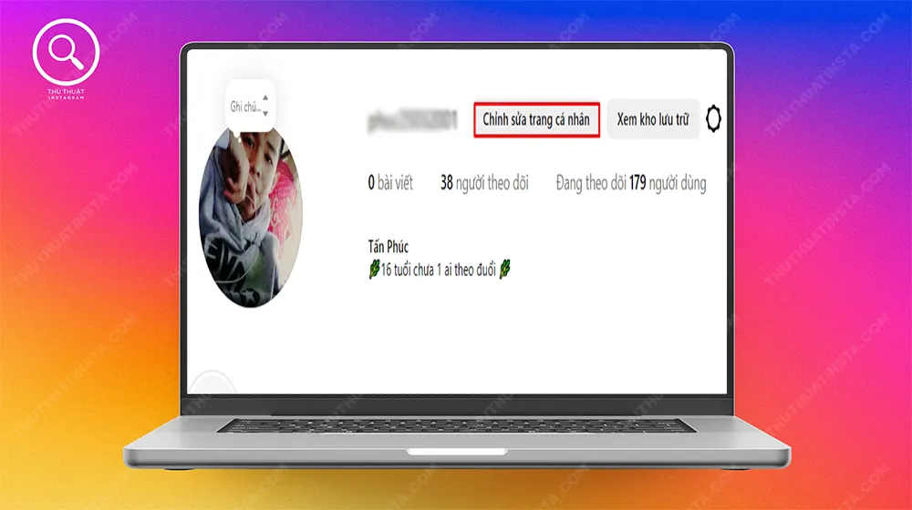 Bước 2: Chọn “Chỉnh sửa cá nhân”
