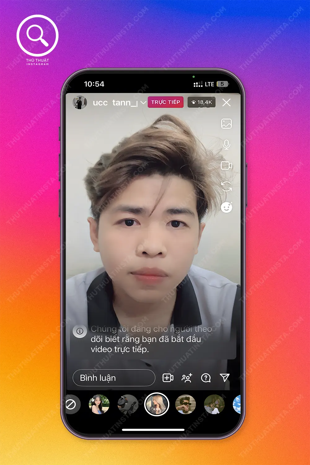 Bước 3: Khi đó bạn sẽ vào xem livestream Instagram của người bạn theo dõi. Tại đây, bạn có thể bình luận vào ô để trò chuyện cùng idol, thần tượng của bạn.