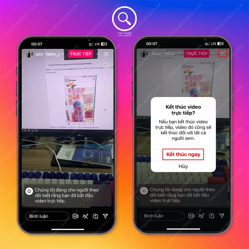 Bước 3: Xong mấy bước trên bạn đã thực hiện xong cách live stream trên instagram cực nhanh, và chuẩn.