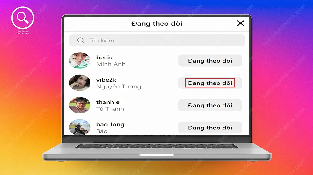 Bước 3: Chọn tài khoản của người theo dõi mà bạn muốn xóa → Chọn Xóa.