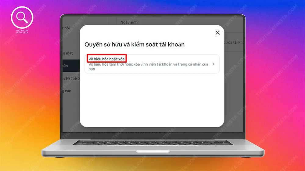 Bước 5: Chọn “Vô hiệu hóa hoặc xóa”