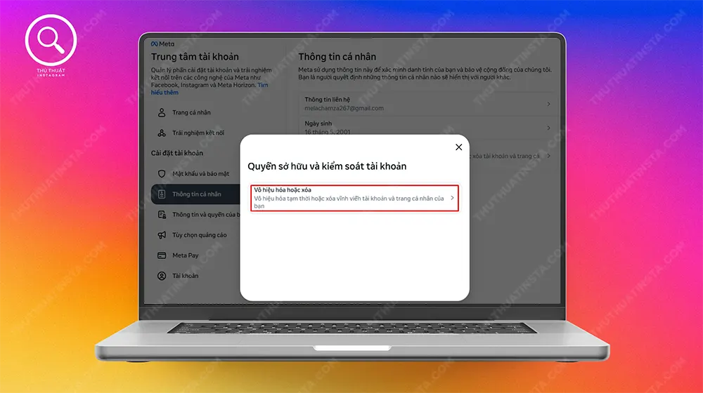 Bước 5: Chọn “Vô hiệu hóa hoặc xóa”
