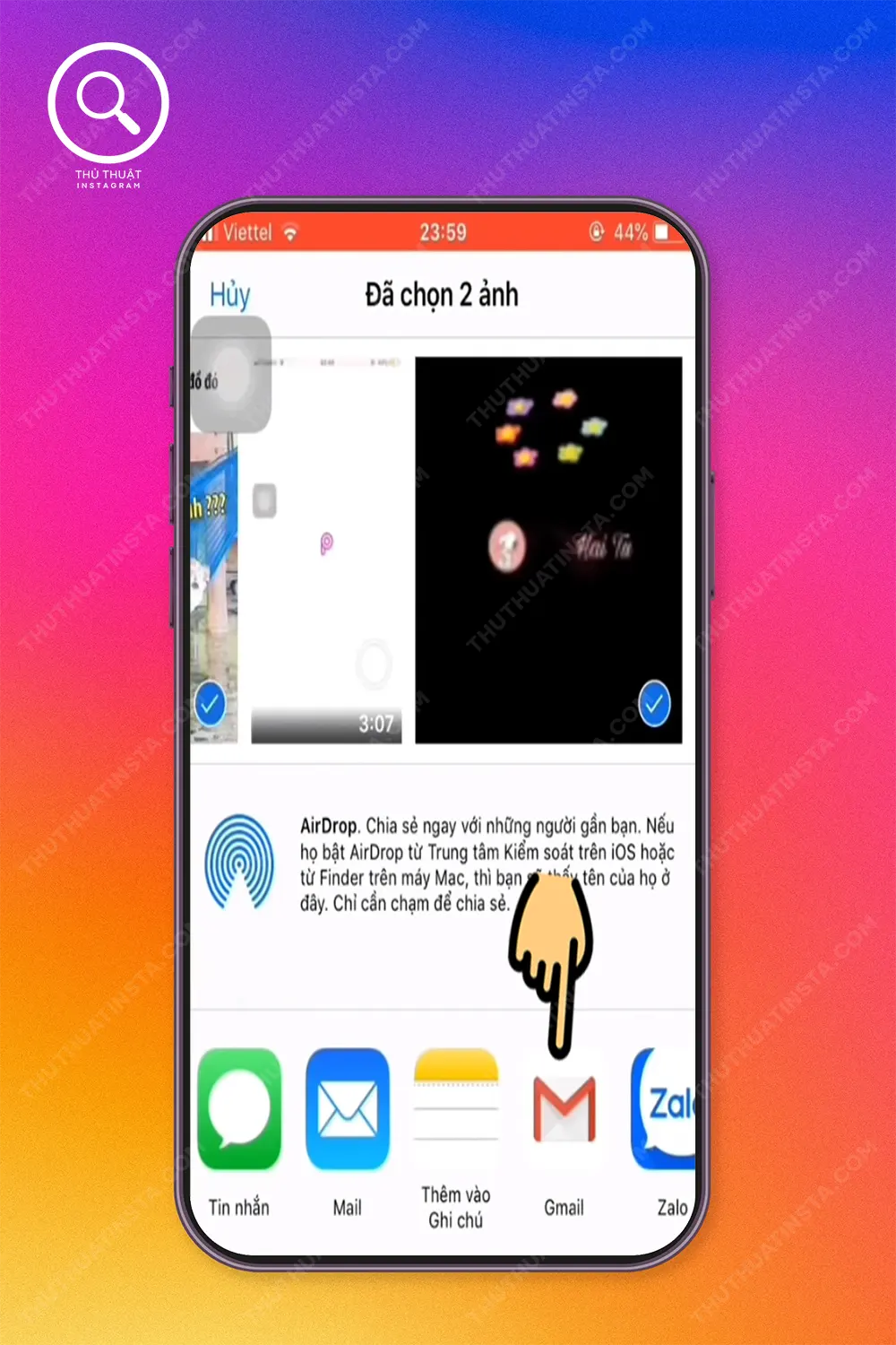 Bước 9: Chọn “tải hình lên Gmail” → Bạn đăng nhập Gmail trên máy tính → Tải hình bạn mới chỉnh trên PicsArt về máy tính.