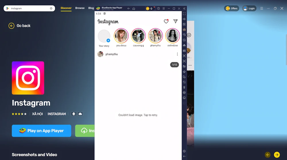 Bước 5: Đăng nhập và sử dụng Instagram bằng tài khoản của mình.