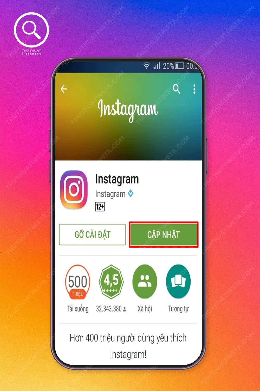 Cập nhật phiên bản Instagram mới