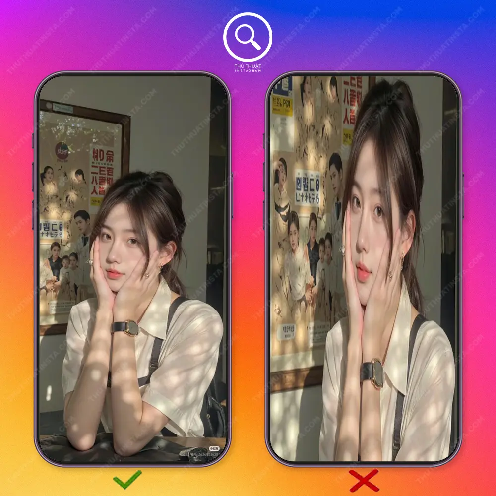 Đảm bảo đúng tỷ lệ khi đăng lên Story Instagram