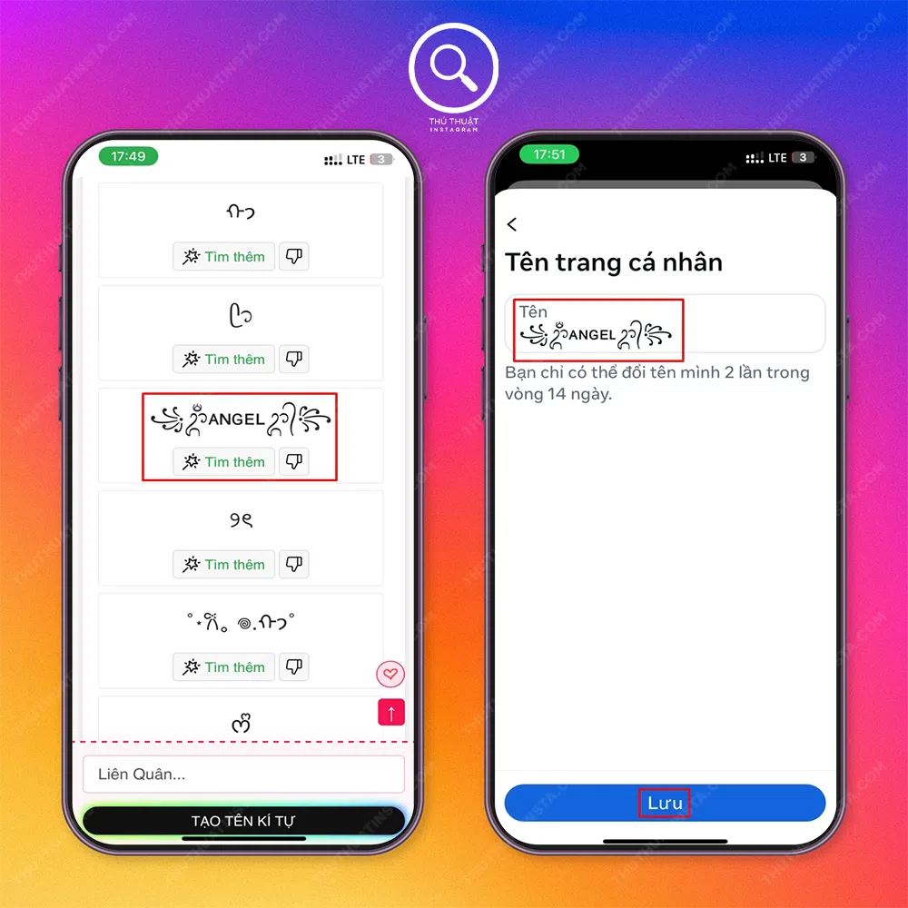 Cách đổi tên instagram chèn ký tự đặc biệt