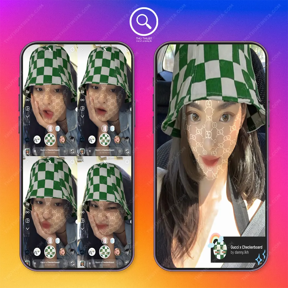 Filter Instagram mặt nạ Gucci