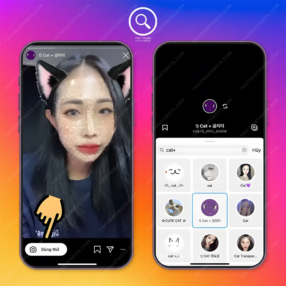 Filter Instagram mặt nạ mèo