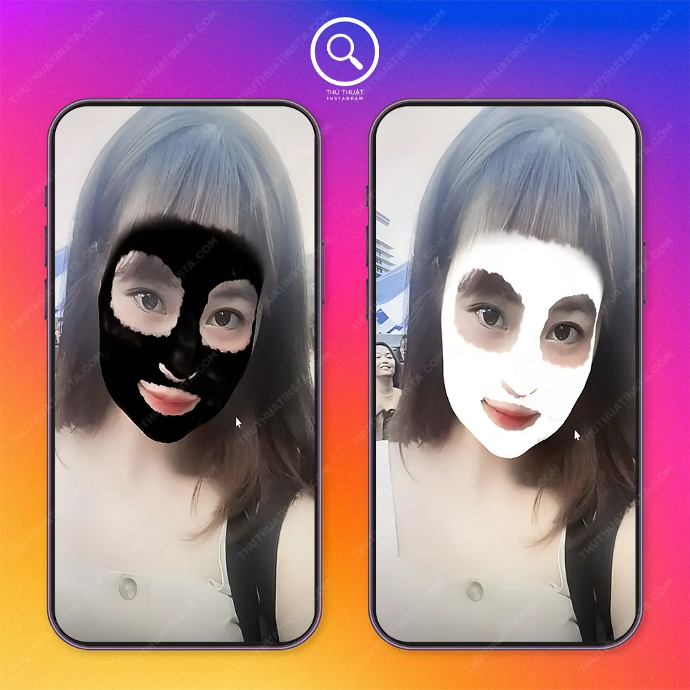 Filter Instagram mặt nạ trắng đen