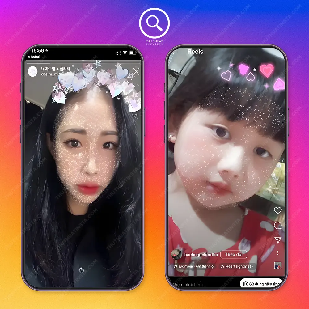 Filter lấp lánh trái tim