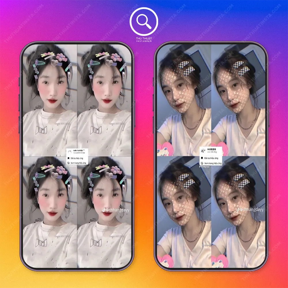 Filter trên instagram đẹp có son Hair Clips