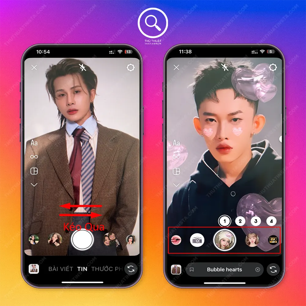 Tìm trong đề xuất filter instagram mặc định