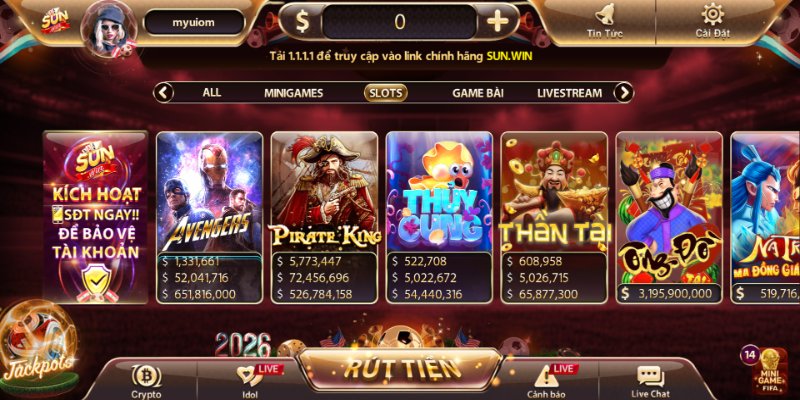 Giao diện game slot Sunwin hiện đại thu hút hội viên
